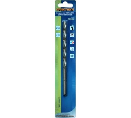 Сверло по металлу удлиненное ПРАКТИКА P6M5 7.0 x 156 мм Серия ПРОФИ (1шт)